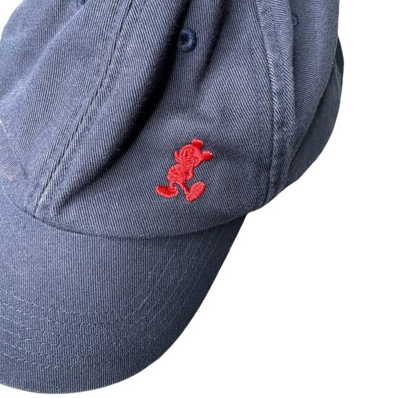 Disney Parks Navy Blue Mickey Mouse Red Embroidered Adult Adjustable Hat - Picture 2 of 9